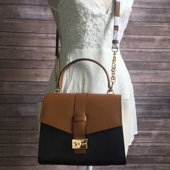 NWT MAUVE MD TH BROWN BLACK MICHAEL KORS CROSSBODY - Picture 6 of 8